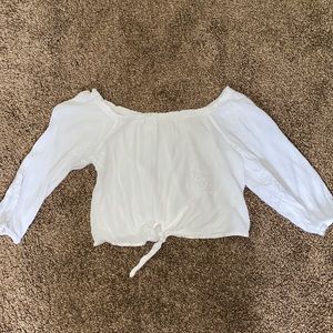 White off the shoulder crop top
